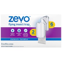 Zevo Flying Insect Trap, Fly Trap, Fruit Fly Trap (2 Plug-in Bases + 6 Refill Ca - $55.85