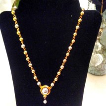 Liz Claiborne Goldtone/Silver tone Beaded Adjustable Necklace 20 inch - $8.00