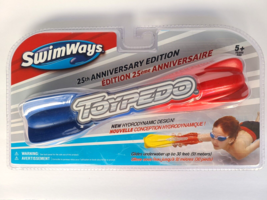 SwimWays Toypedo 25th Anniversary 10&quot; Pool Toy Hydrodynamic Red Blue Rar... - £23.13 GBP