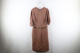 Vintage 50s 60s Rockabilly Womens Medium Wool Tweed Belted Dress Plaid USA - $39.55