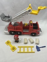 2007 Fisher-Price Little People 13&quot; Fire Truck Toy Lights &amp; Sounds w/Fir... - £30.36 GBP