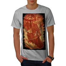 Wellcoda Vintage Warrior Fantasy Mens T-shirt, Red Graphic Design Printed Tee - £14.63 GBP+