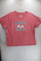 Realtree &quot;Property Of Realtree&quot; Antlers Graphic T-Shirt Pink/Red Women&#39;s... - £7.82 GBP