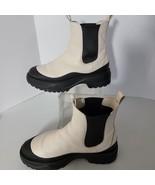 Michael Kors Womens Ankle Boots Size 11M White Leather Uppers Black Rubb... - $82.45