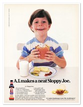 A.1. Steak Sauce Sloppy Joe Recipe Vintage 1986 Full-Page Print Magazine Ad - $9.70