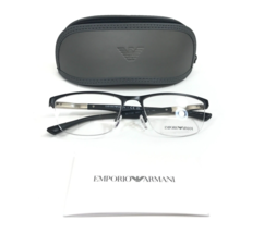 Emporio Armani Eyeglasses Frames EA1142 3001 Black Rectangle Half Rim 56... - $79.19