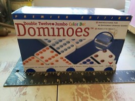 Vintage Set of 91 Dominos Double Twelve  Premier Edition Color 16 Games ... - $30.84