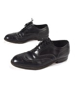 Vintage French Shriner Sterling Black Leather Wing Tip Oxford Dress Shoe... - $101.53 CAD
