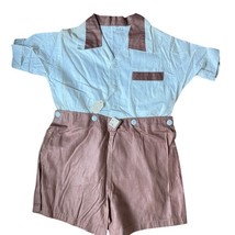 VTG 40s Deadstock Boys sz 5 2 pc White Brown Shorts Outfit American Pick... - $43.56