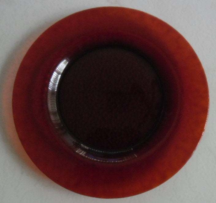Vintage Ruby Red Hand-Pressed Designed Collectible  Solid Glass Side Plate - $33.00