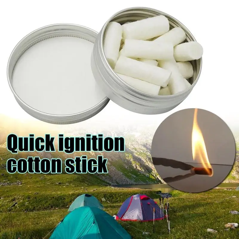 Outdoor Camping Paraffin Swab Survival Fire Starting Rope Kit Natural Fire - £9.61 GBP+
