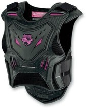 New Womens Icon Field Armor Stryker Motorcycle Vest Black/Pink Size S/M ... - £102.29 GBP