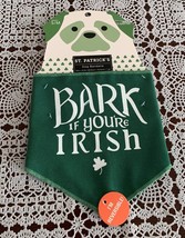 Reversible Dog Bandana Green Plaid Bark If You Are Irish SMALL MEDIUM Br... - £9.09 GBP