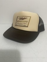 Miller High Life Beer Hat Trucker Hat snapback Brown Tan The Champagne O... - £13.80 GBP