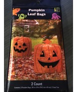 Pumpkin Leaf Bags 30&quot; x 24&quot; Fall Lawn Yard Halloween Jack-O-Lantern - 2 ... - $7.95