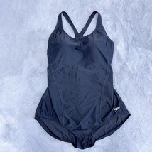 Speedo PowerFlex One Piece Swimsuit Black Solid Moderate Ultraback Women... - $39.59