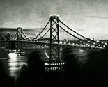 Night Scene Bay Bridge Yerba Buena Island San Francisco California B&amp;W P... - $5.89