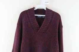 Vintage Nautica Mens 2XL XXL Cotton Knit Shawl Collar Dad Sweater Heather Red - £29.55 GBP