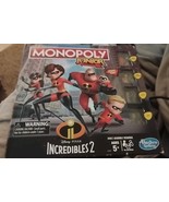 Disney Pixar  Incredibles 2 Monopoly Junior Board Game-Complete - $241.11 MXN
