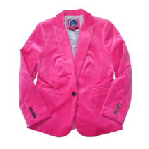 NWT J.Crew Parke Blazer in Bright Begonia Pink Cotton Velvet Jacket 6P - £124.76 GBP