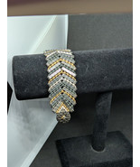 Vintage Southwestern Bracelet - Unique Metal Crochet Chevron Arrows Mult... - $22.34 CAD