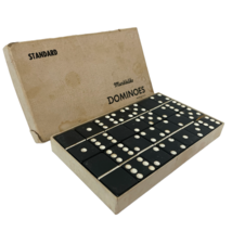 Puremco Extra Thick Marblelike Black Dominoes Made In Waco TX No 616 Vin... - $18.78