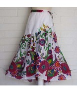 NWT Sacred Threads One Size Colorful Exotic Garden Cotton Full Wrap Skirt - $43.95 CAD