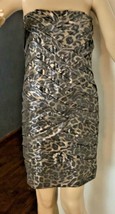 Bailey Girl Women&#39;s Dress Size L Pleated Front Animal Print Bodycon - $25.34