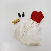 Vintage 1960's Mattel Barbie Silken Flame # 977 Red Velvet Dress Heels Purse - £29.13 GBP