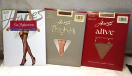 3 Hanes Alive Pantyhose Control Top Support Thigh Highs Petite Ab B Sheer Read - £25.32 GBP
