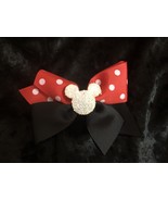 Set of 10 Minnie Mouse Red Black Pink Polka Dot Hair Bow Hair Clips - £15.94 GBP