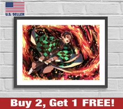Demon Slayer Poster 18&quot; x 24&quot; Print Anime Kimetsu no Yaiba Wall Art Decor 3 - £10.57 GBP