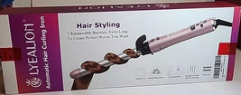 NEW Lyealion Automatic Hair Curling Iron 3-In-1 Replaceable Barrels Pink... - $38.70