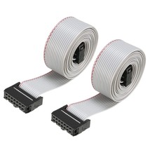 uxcell IDC Gray Wire Flat Ribbon Cable 14 Pins 128cm Length 2.54mm Pitch 2pcs Ty - £24.24 GBP