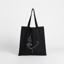 Figure Graphic Shopper Bag Simple Stylish Reusable Canvas Tote Book Handbags and - £18.56 GBP