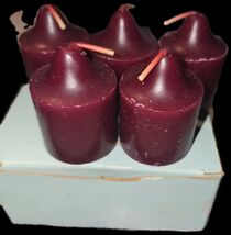 Partylite V0628- 5 Raspberry Mulberry Votive Candles, Bell Top, New in Box - $8.75