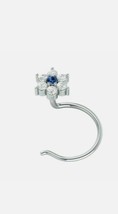 0.20CT Imitación Diamante Pendiente Nariz Anillo Piercing Pin 14K Blanco Oro - £17.09 GBP
