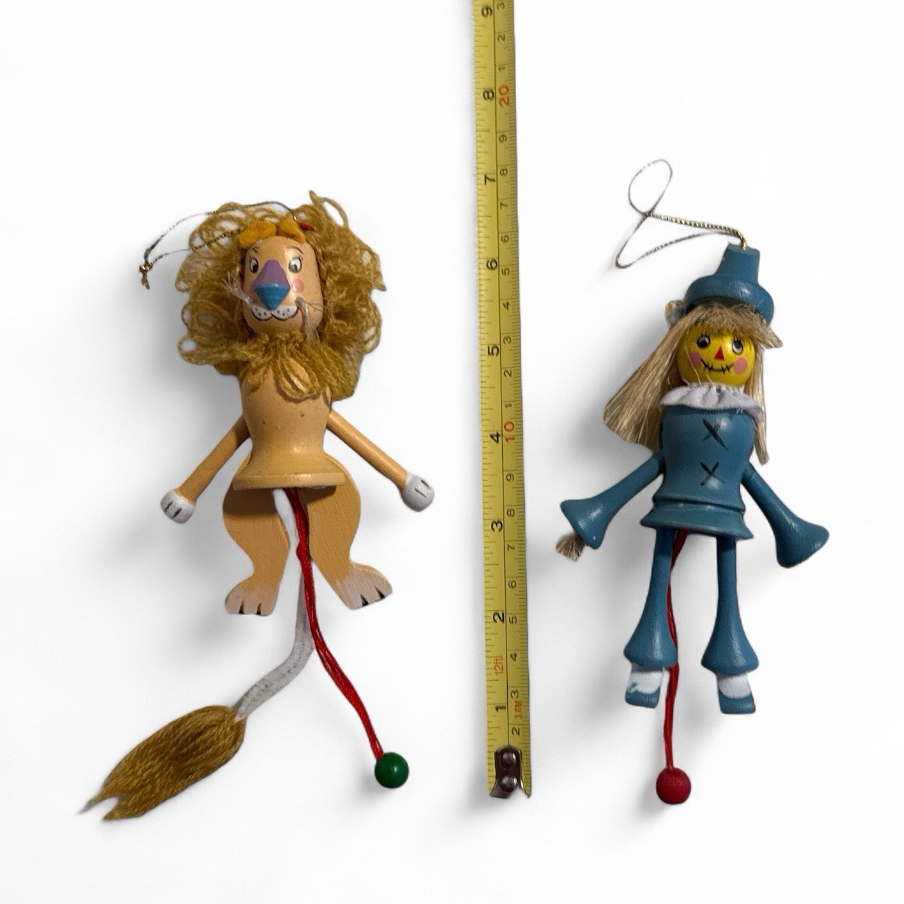 Wooden Wizard of Oz Pull String Christmas Ornaments Halloween Kurt Adler 1980s Item image 4