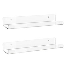 Acrylic Floating Shelves, 2 Pack Of 15 Inches Invisible Acrylic Floating Wall Le - £23.94 GBP