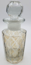 Hand Cut Faceted Glass Perfume Potion Bottle Ball Stopper 5.5&quot;Tall Empty - $487.85 MXN