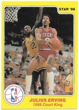 Julius Erving Philadelphia 76ers Basketball Card #13 Court King 1986 Star NM EX - £33.99 GBP