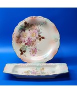 SCHUMANN Bavaria RARE Wild Rose EMBOSSED BLUSH 11.5” Round Platter &amp; Rel... - $66.13 CAD