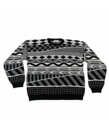 Vintage Area by Tag Knit Grandpa Sweater Retro Geometric Black White USA... - £30.89 GBP