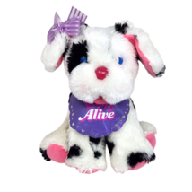 Vintage 1991 Kenner Puppy Alive Dalmatian Dog Purple Bib Stuffed Animal Plush - £44.10 GBP