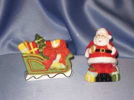 Martha Stewart Collection Santa &amp; Sleigh Salt &amp; Pepper Shakers. - £17.38 GBP