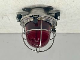 Nautical Antique Old Ship Salvaged Ceiling Mount Iron Bulkhead Light - Red Glass - £72.85 GBP