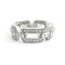 Authenticity Guarantee 
Wide Open Link Pave Diamond Eternity Ring Statement B... - £2,172.61 GBP