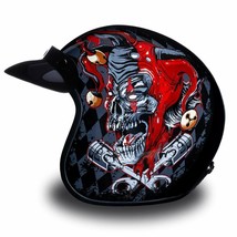 Daytona Joker Jester Clown 3/4 Open Face Motorcycle Helmet XS-2XL - £55.43 GBP+