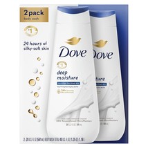 Dove Body Wash Deep Moisture 2 Count For Dry Skin Skin with - £21.96 GBP