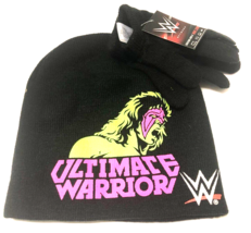 Ultimate Warrior Beanie Hat &amp; Stretch Gloves Wwe New - £15.55 GBP